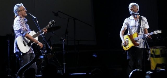 Caetano Veloso e Gilberto Gil em apresentação na festa de comemoração dos 20 anos da ONG Viva Rio, no Rio de Janeiro. Foto: Rio News