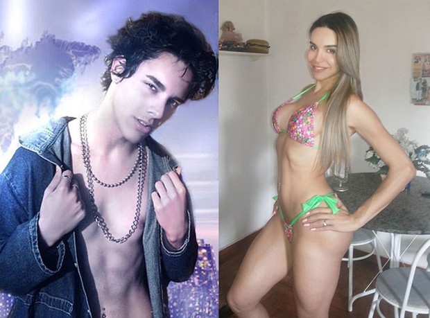 Viviany Beleboni aos 18 anos e atualmente (Foto: Arquivo Pessoal)