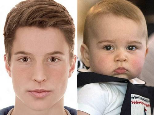 A partir dos traços do bebê, Nikolett Mérész imaginou como ele ficaria mais velho.