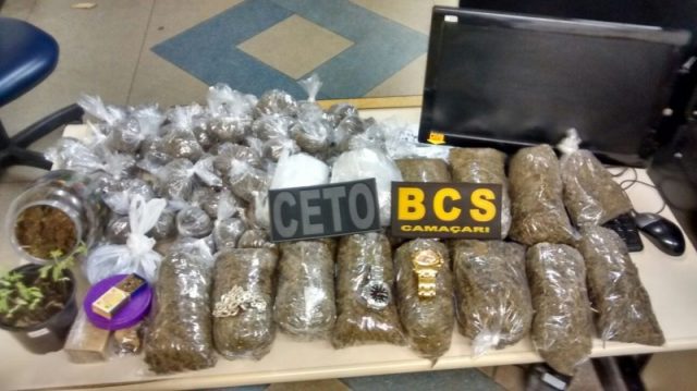 Polícia encontrou também mudas e sementes de maconha. Foto: Divulgação/PM.