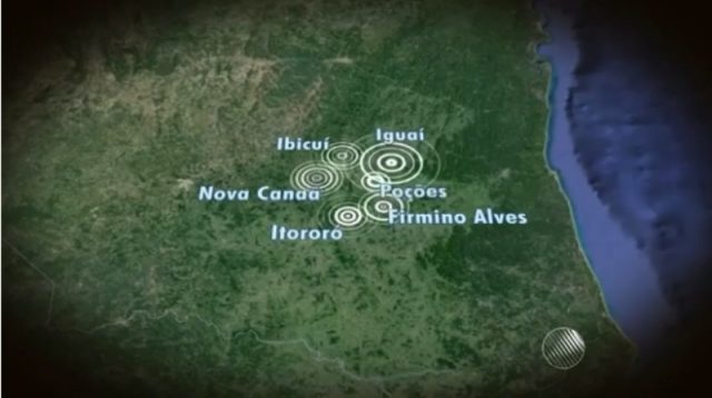 O tremor atingiu a magnitude de 3.2 graus na escala Richter. Imagem: Reprodução/TV Bahia