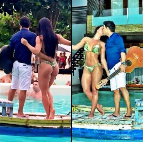Graciele Lacerda de biquíni e Zezé di Camargo. Foto: Reprodução/Instagram.