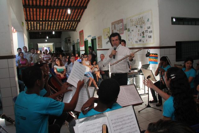 Um concerto realizado na Escola Ernestina Carneiro, na Rua Nova, marcou o início das atividades na região. Foto: Reginaldo Pereira/Divulgação