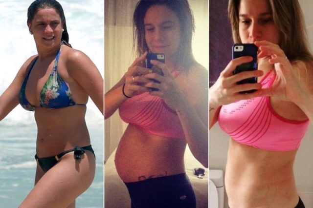 Fernanda Gentil exibiu no Instagram sua silhueta um mês após dar à luz Gabriel. E contou que já perdeu 12 dos 15 quilos que ganhou na gestação. (Foto: Reprodução/Instagram)