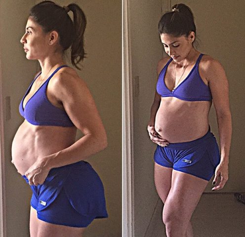 A nutricionista, de 31 anos, que ficou conhecida como a grávida sarada, comenta que isso só foi possível graças a muita dedicação. (Foto: Reprodução/Instagram)
