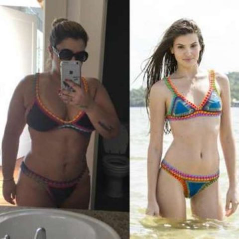 O modelo, feito artesanalmente e que custa cerca de R$180, foi sucesso no corpo de Camila Queiroz e de outras celebridades (Foto: Reprodução / Snapchat)