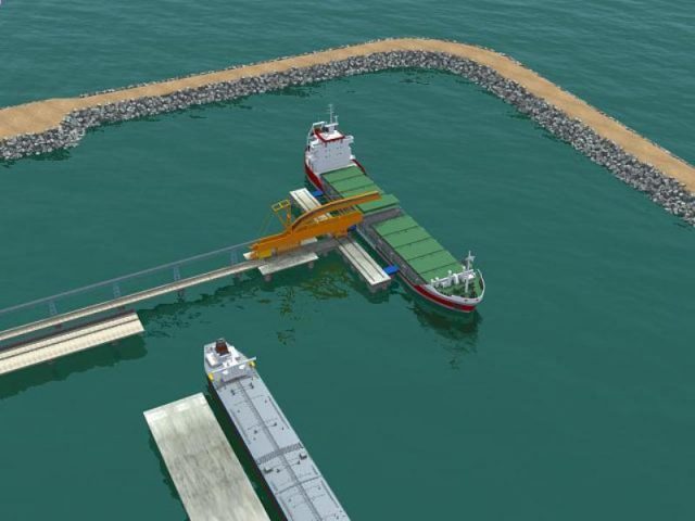 Imagem simulação do porto após construção. Foto: Divulgação/GOVBA