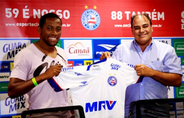Jogador de 22 anos foi anunciado pelo time como empréstimo feito pelo Grêmio. Foto: Divulgação/EC Bahia.