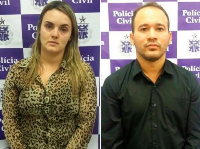 Bancária e comparsa foram presos (Foto: Divulgação/Polícia Civil)
