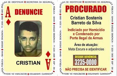 Cristian fez parte do Baralho do Crime. (Foto: Divulgação/SSP-BA)