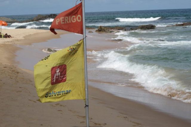 Cidadãos que ainda assim forem à praia devem ficar atentos às bandeiras de sinalização disponíveis ao longo da orla (Foto: Divulgação)