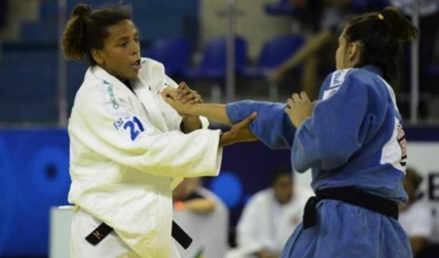 Rafaela Silva disputou a competição na categoria até 63kg, uma acima da qual venceu nos Jogos do Rio. Foto: Divulgação/CBJ.