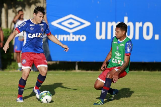 Renato Cajá marcou um dos gols do Bahia no triunfo sobre o Goiás por 2x0, no Serra Dourada. Foto: Divulgação.