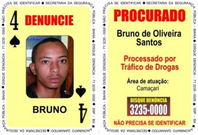 Bruno de Oliveira Santos, Quatro de Espadas do Baralho do Crime, morreu em confronto com a polícia no município de Elísio Medrado (Foto: Divulgação/SSP-BA)