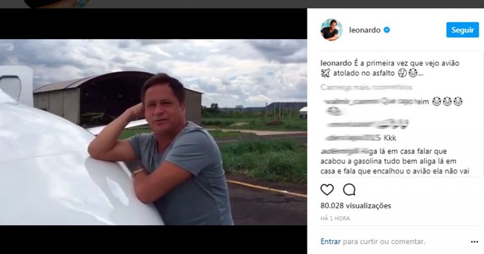 Leonardo fez show ao lado de Eduardo Costa no município. Foto: Reprodução/Instagram..