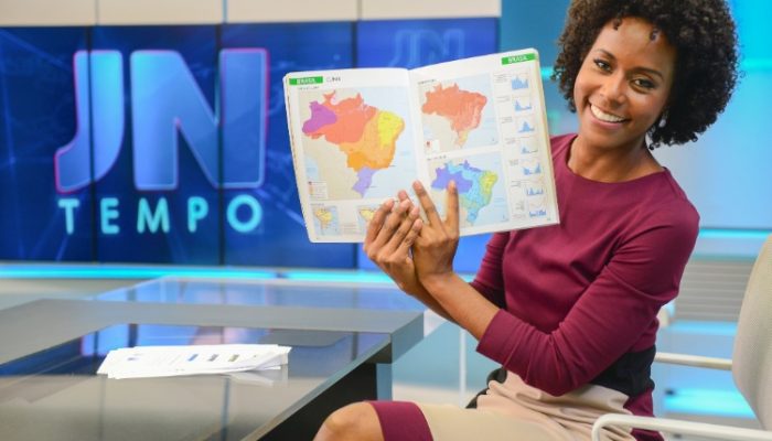 Jornalista é a primeira apresentadora negra da previsão do tempo no JN. Foto: folhavitoria.com.br.