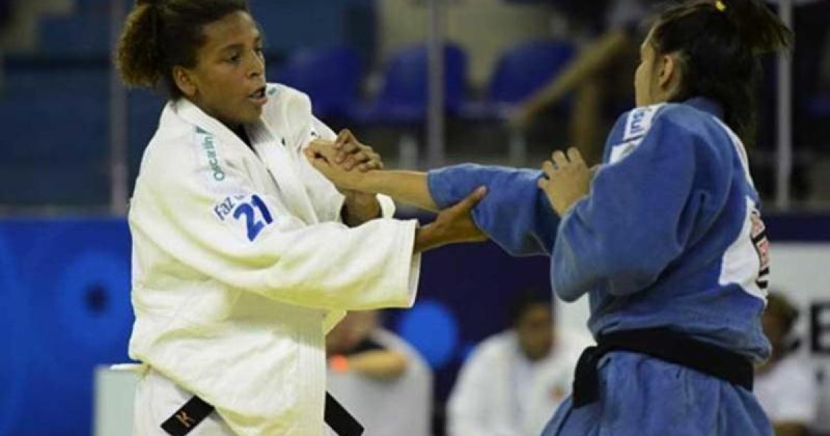 Rafaela Silva disputou a competição na categoria até 63kg, uma acima da qual venceu nos Jogos do Rio. Foto: Divulgação/CBJ.
