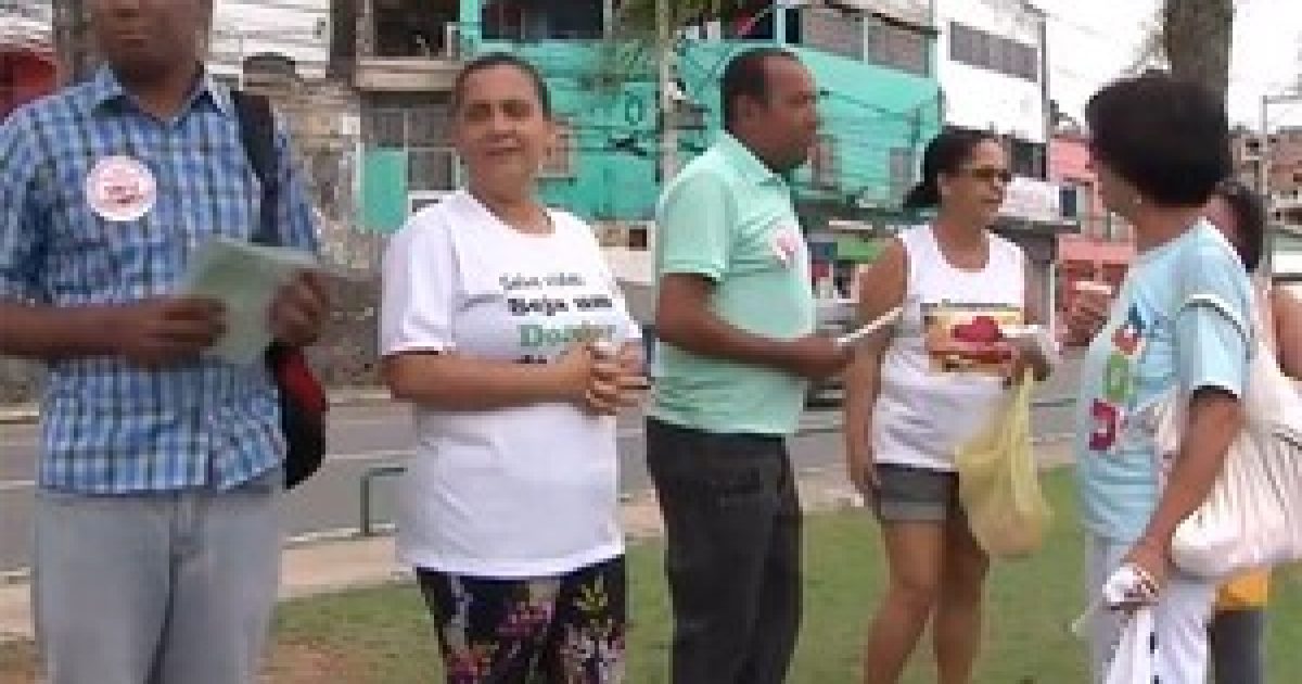 Ação foi realizada no Dique do Tororó. Foto: Reprodução/
TV Bahia.