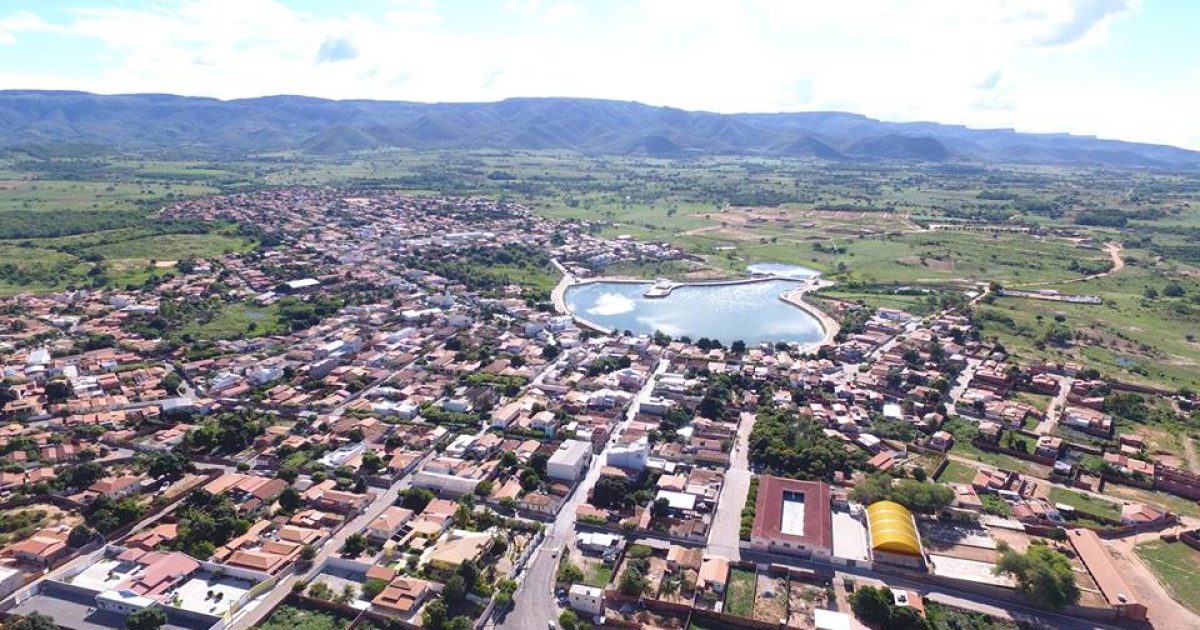 Vista aérea da cidade de Candiba. Foto: candiba.ba.gov.br.