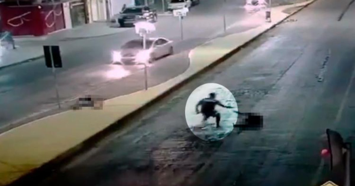Câmera de segurança filmou toda a ação dos criminosos. Imagem: Reprodução/YouTube.