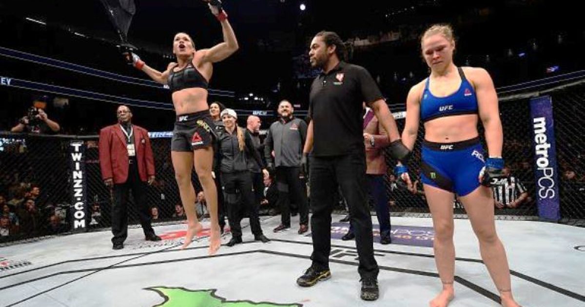 Amanda derrotou Ronda em 48s de luta, mas faturou valor muito inferior ao da americana. Foto: Divulgação/UFC.