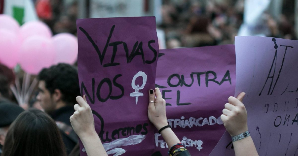 Manifestantes em um protesto às vésperas do Dia Internacional da Mulher, Foto: Jesús Prieto
