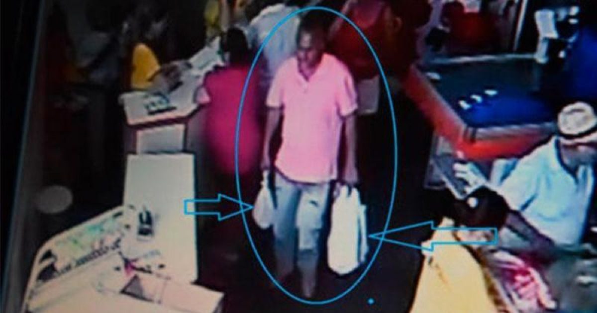Câmera de segurança filmou suspeito em supermercado. Imagem: Reprodução/Brumado Notícias.