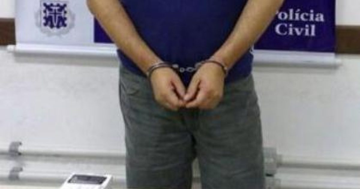Paulo José foi capturado com 52 celulares na estação rodoviária. Foto: Polícia Civil/Divulgação.