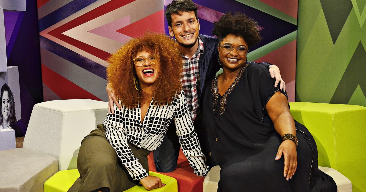 Estação Plural é apresentado pelas cantoras Ellen Oléria e Mel Gonçalves e o jornalista Fefito. Foto: Divulgação