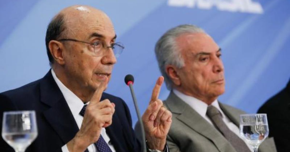 Ministro da Fazenda, Henrique Meirelles, e o presidente Michel Temer durante anúncio do pacote de medidas econômicas (Foto: Beto Barata/PR)