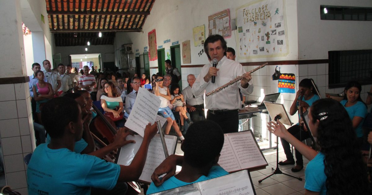 Um concerto realizado na Escola Ernestina Carneiro, na Rua Nova, marcou o início das atividades na região. Foto: Reginaldo Pereira/Divulgação