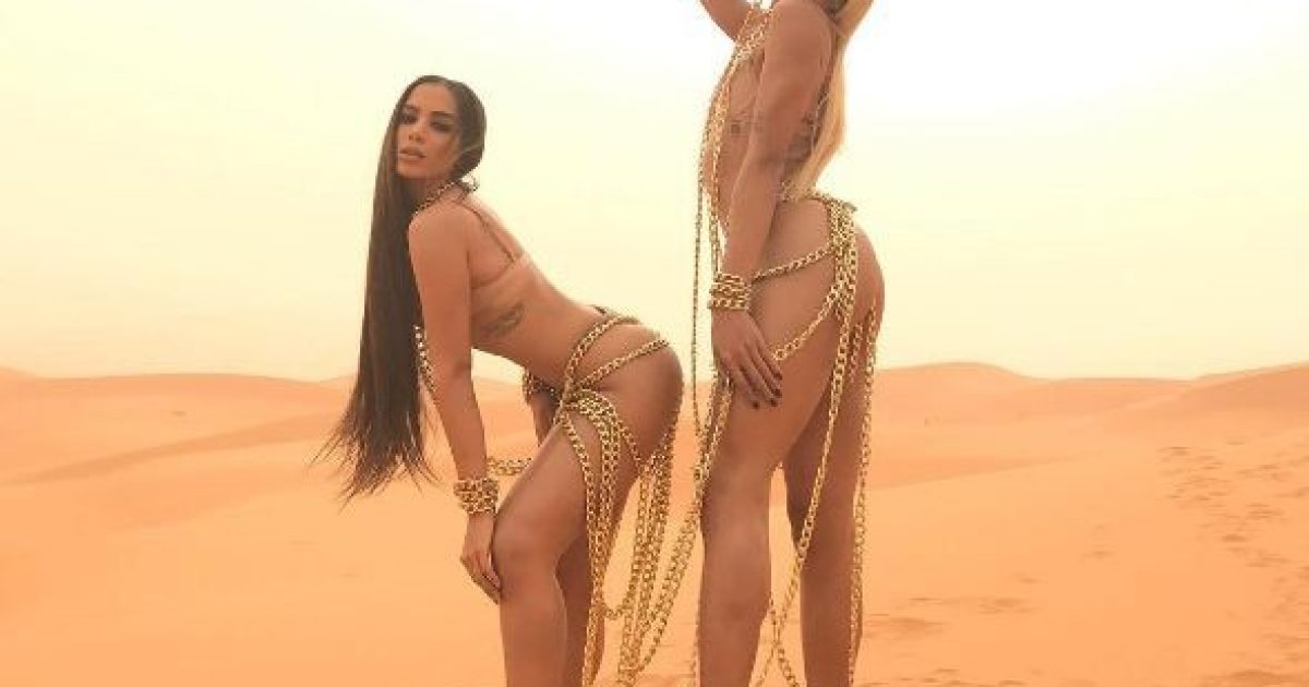 Anitta aparece ao lado de Pabllo Vittar, drag queen com quem fez parceria para a música (Foto: Reprodução/ Instagram)