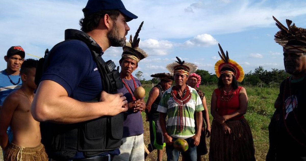 A polícia encontrou um grupo de indígenas que dizem ser da tribo pataxó hã hã hãe (Foto: Divulgação/ Polícia Civil )