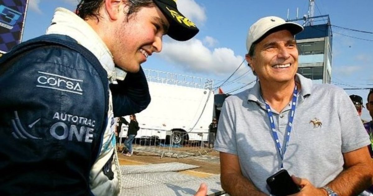 Pedro Piquet com o pai, Nelson Piquet (Foto: Luca Bassani)